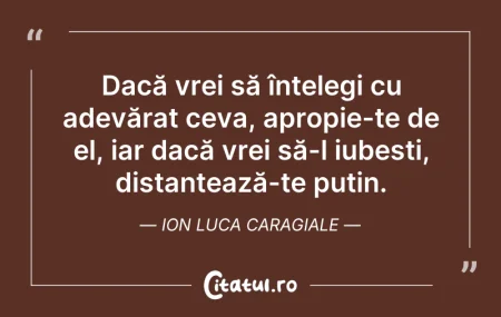 Citeste si: Dacă vrei să înțelegi cu adevărat ceva, ...