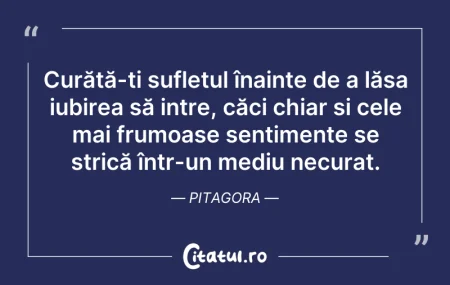 Citeste si: Curăță-ți sufletul înainte de a lăsa iub...