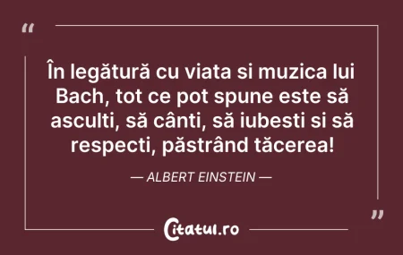Citeste si: În legătură cu viața și muzica lui Bach,...