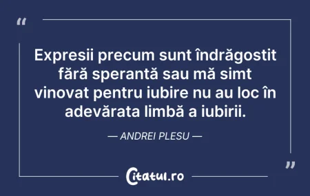 Citeste si: Expresii precum sunt îndrăgostit fără sp...