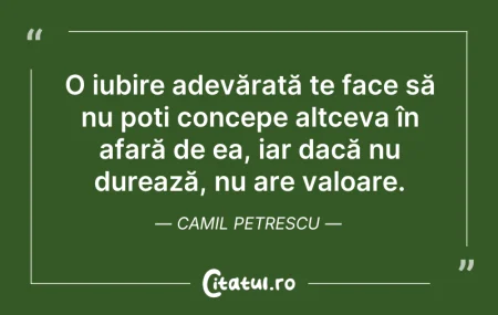 Citeste si: O iubire adevărată te face să nu poți co...