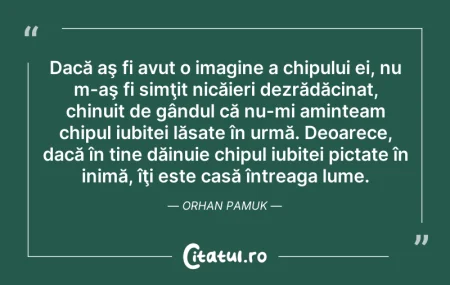 Citeste si: Dacă aş fi avut o imagine a chipului ei,...