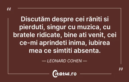 Citeste si: Discutăm despre cei răniți și pierduți, ...