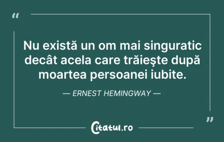 Citeste si: Nu există un om mai singuratic decât ace...