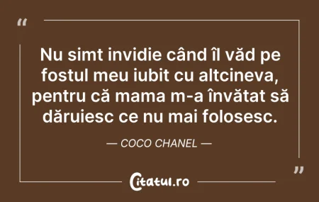 Citeste si: Nu simt invidie când îl văd pe fostul me...