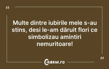 Citeste si: Multe dintre iubirile mele s-au stins, d...