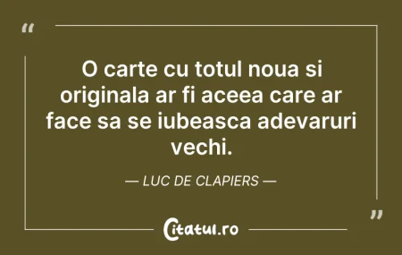 Citeste si: O carte cu totul noua si originala ar fi...