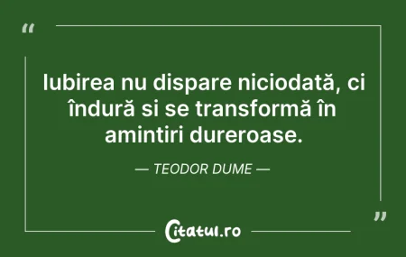 Citeste si: Iubirea nu dispare niciodată, ci îndură ...
