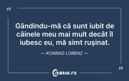 Citeste si: Gândindu-mă că sunt iubit de câinele meu...