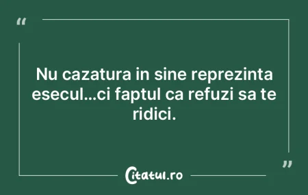 Nu cazatura in sine reprezinta esecul…... Nu cazatura in sine reprezinta esecul…...