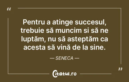 Pentru a atinge succesul, trebuie să mu...