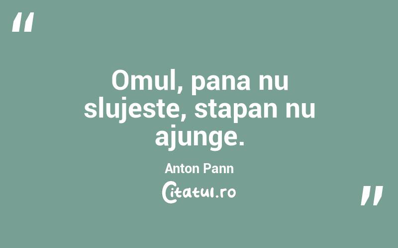 Omul, pana nu slujeste, stapan nu ajunge. Anton Pann