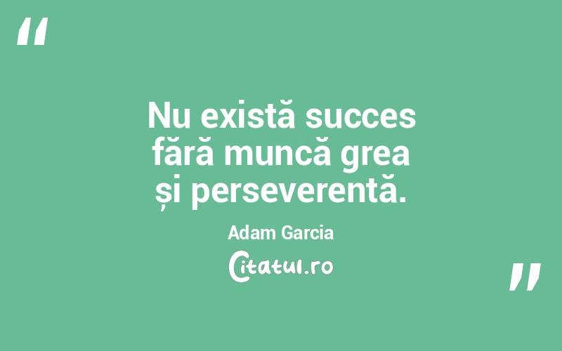 Nu există succes fără muncă grea și perseverență. Adam Garcia