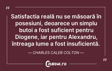 Satisfacția reală nu se măsoară în ... Satisfacția reală nu se măsoară în ...