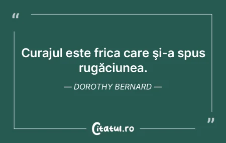 Curajul este frica care şi-a spus rugă...