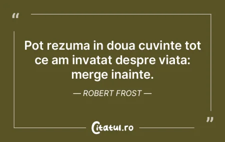 Pot rezuma in doua cuvinte tot ce am inv...