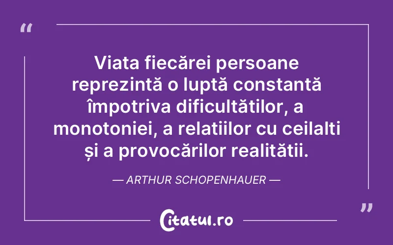 Citat Arthur Schopenhauer - citate motivationale