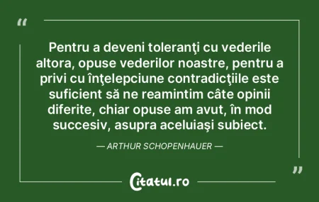 Pentru a deveni toleranţi cu vederile a... Pentru a deveni toleranţi cu vederile a...