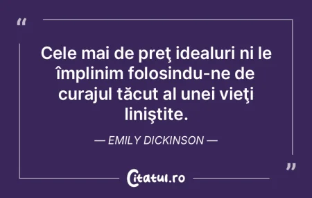 Cele mai de preţ idealuri ni le împlin...