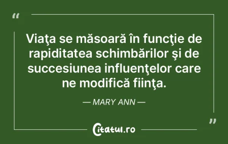 Viaţa se măsoară în funcţie de rapi...