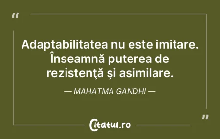 Adaptabilitatea nu este imitare. Înseam... Adaptabilitatea nu este imitare. Înseam...