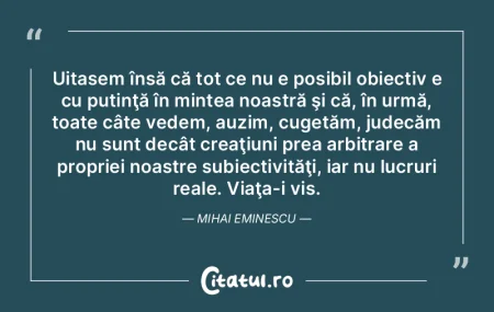 Uitasem însă că tot ce nu e posibil o... Uitasem însă că tot ce nu e posibil o...