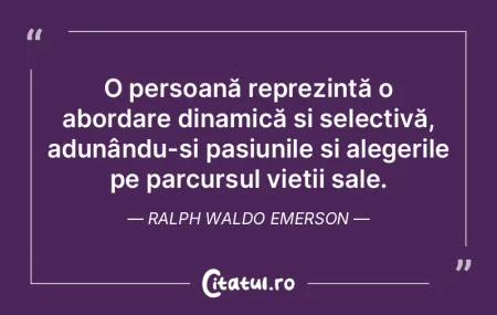 O persoană reprezintă o abordare dinam... O persoană reprezintă o abordare dinam...