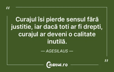 Curajul își pierde sensul fără justi... Curajul își pierde sensul fără justi...