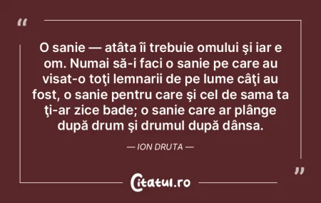 O sanie — atâta îi trebuie omului ş... O sanie — atâta îi trebuie omului ş...