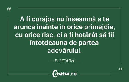A fi curajos nu înseamnă a te arunca Ã... A fi curajos nu înseamnă a te arunca Ã...