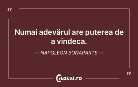 Numai adevărul are puterea de a vindeca... Numai adevărul are puterea de a vindeca...
