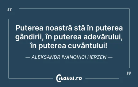 Puterea noastră stă în puterea gândi... Puterea noastră stă în puterea gândi...