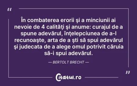 ÃŽn combaterea erorii ÅŸi a minciunii ai... ÃŽn combaterea erorii ÅŸi a minciunii ai...