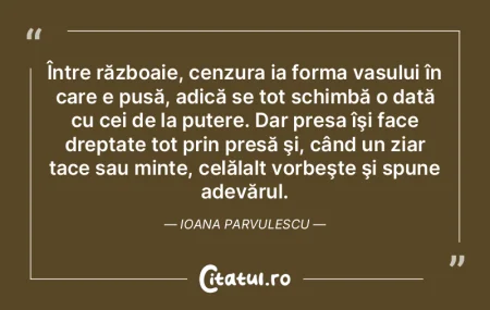 Între războaie, cenzura ia forma vasul... Între războaie, cenzura ia forma vasul...