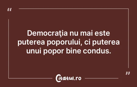 Democraţia nu mai este puterea poporulu... Democraţia nu mai este puterea poporulu...