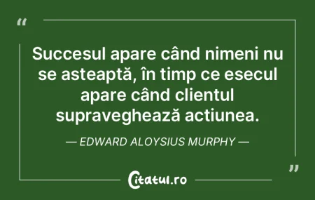 Succesul apare când nimeni nu se aștea... Succesul apare când nimeni nu se aștea...