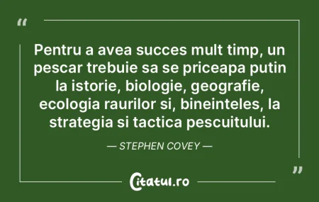 Pentru a avea succes mult timp, un pesca... Pentru a avea succes mult timp, un pesca...