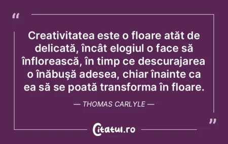 Creativitatea este o floare atăt de del... Creativitatea este o floare atăt de del...