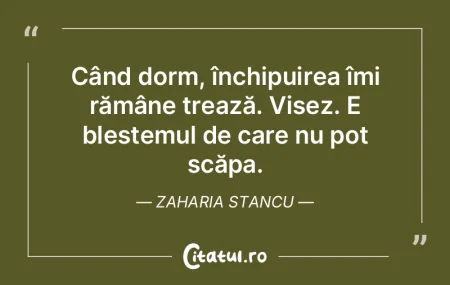 Când dorm, închipuirea îmi rămâne t...