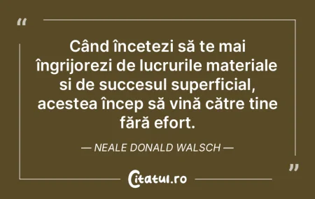 Când încetezi să te mai îngrijorezi ...