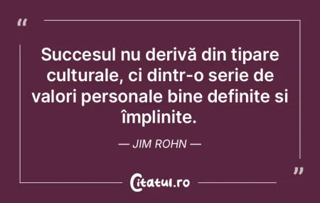 Succesul nu derivă din tipare culturale... Succesul nu derivă din tipare culturale...