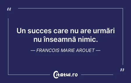Un succes care nu are urmări nu înseam... Un succes care nu are urmări nu înseam...