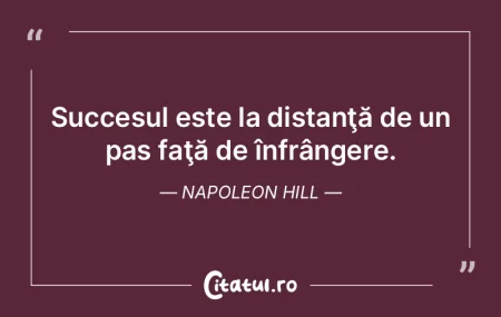Succesul este la distanţă de un pas fa... Succesul este la distanţă de un pas fa...