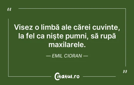 Visez o limbă ale cărei cuvinte, la fe...