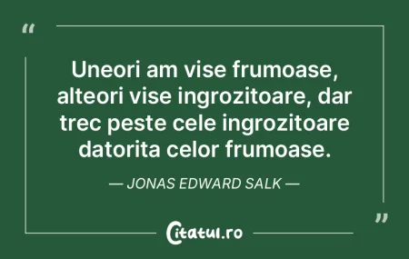 Uneori am vise frumoase, alteori vise in...