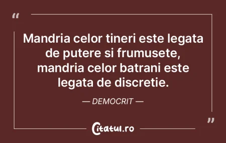 Mandria celor tineri este legata de pute...