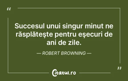 Succesul unui singur minut ne răsplăte... Succesul unui singur minut ne răsplăte...