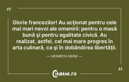 Glorie francezilor! Au acţionat pentru ... Glorie francezilor! Au acţionat pentru ...