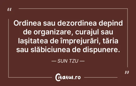 Ordinea sau dezordinea depind de organiz...