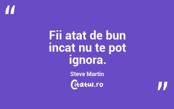 Fii atat de bun incat nu te pot ignora. Steve Martin...